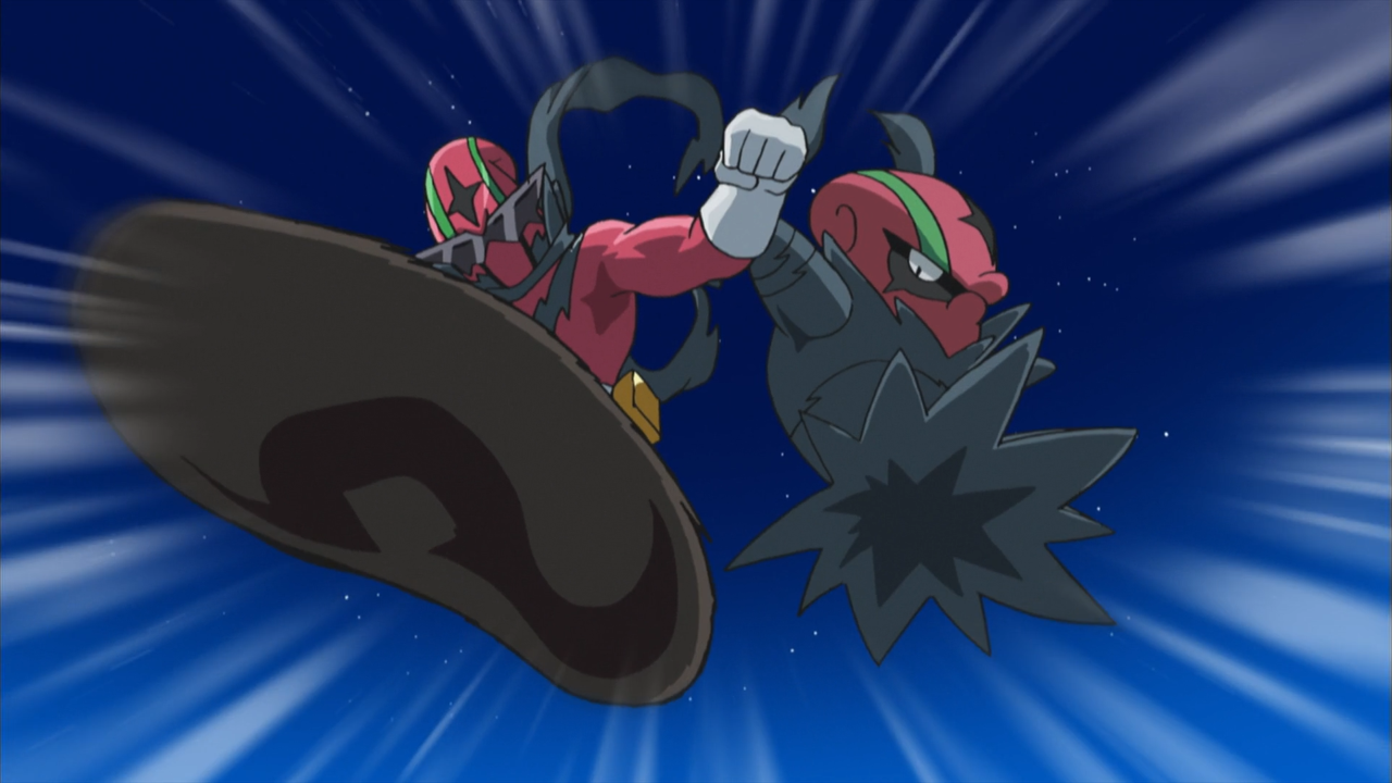 A screenshot from the Pokemon episode The Mighty Accelguard to the Rescue.