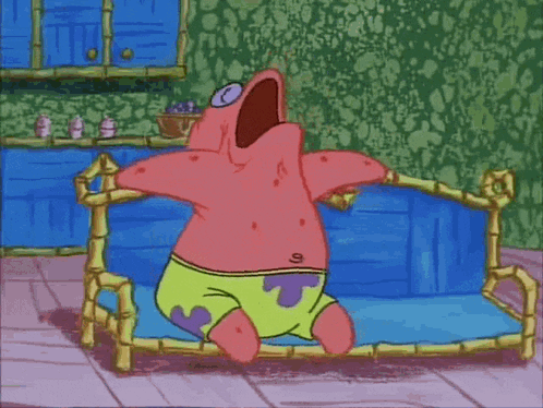 Patrick Star sleeping meme.