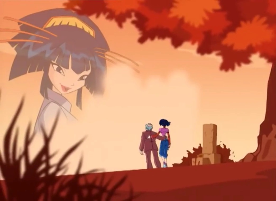 Musa and her father from Winx Club, looking at the sky towards her dead Mom in heaven.